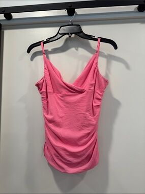 Women's Pink Cowl Neck Spaghetti Strap Camisole